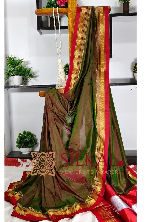 Ilkal_Plain_Mercerized_Silk_Saree_Saree_Code-_SKL3033