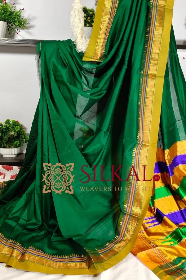 Ilkal_Plain_Mercerized_Silk_Saree_Saree_Code-_SKL3073