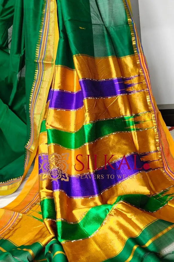 Ilkal_Plain_Mercerized_Silk_Saree_Saree_Code-_SKL3073