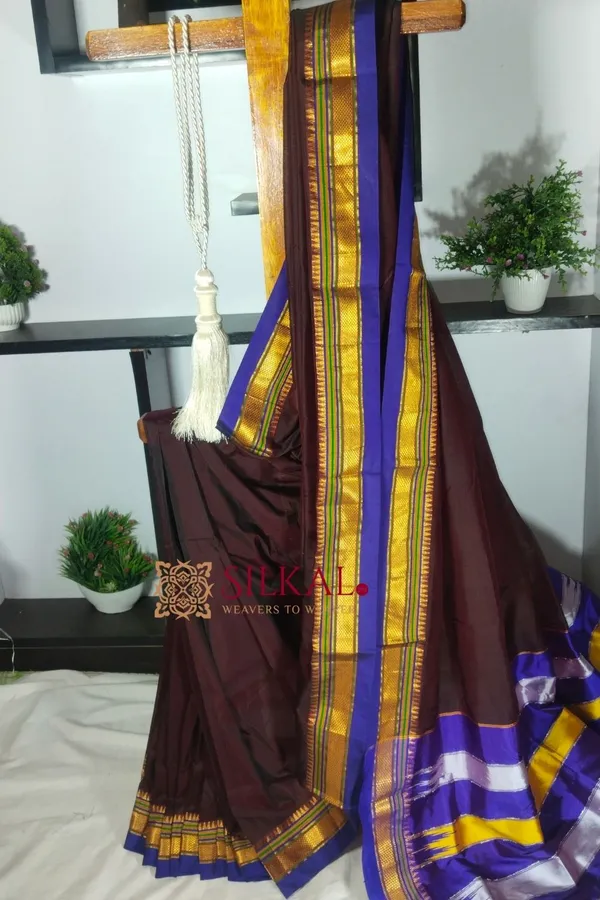 Ilkal_Plain_Mercerized_Silk_Saree_Saree_Code-_SKL1857