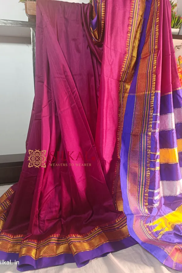 Ilkal_Plain_Mercerized_Silk_Saree_Saree_Code-_SKL1722
