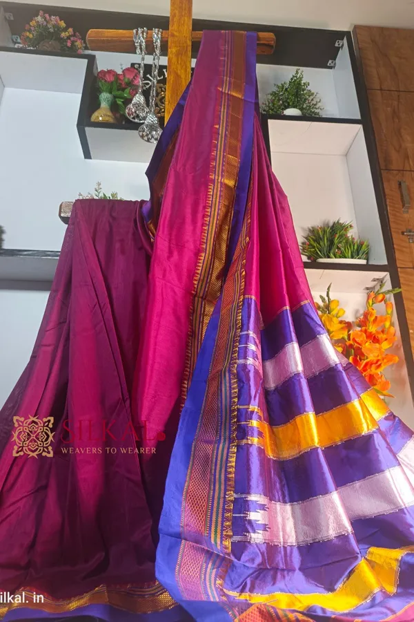 Ilkal_Plain_Mercerized_Silk_Saree_Saree_Code-_SKL1722