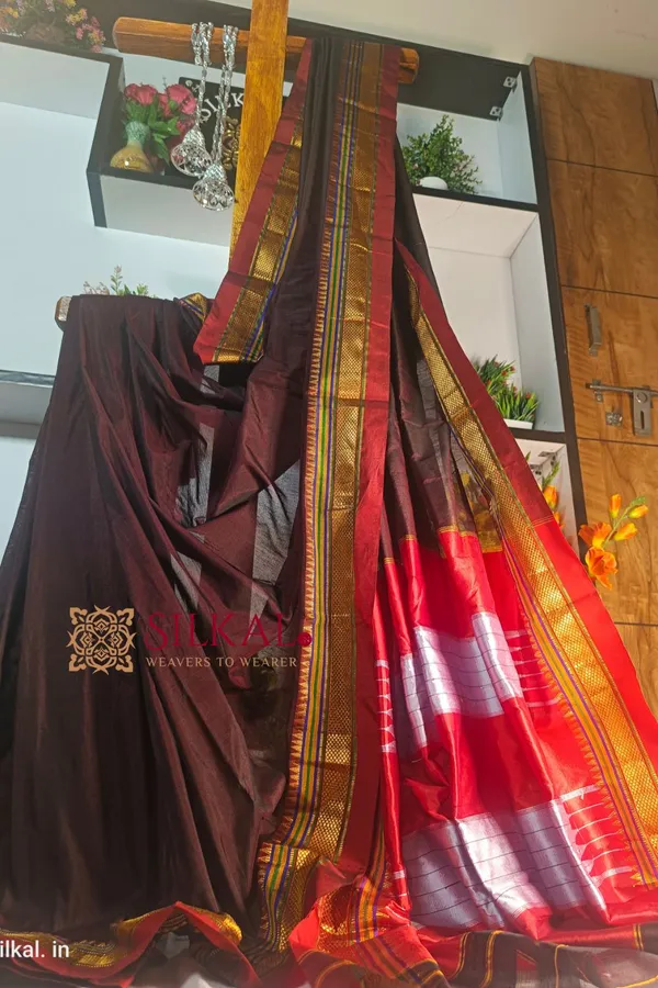 Ilkal_Plain_Mercerized_Silk_Saree_Code-_SKL1283