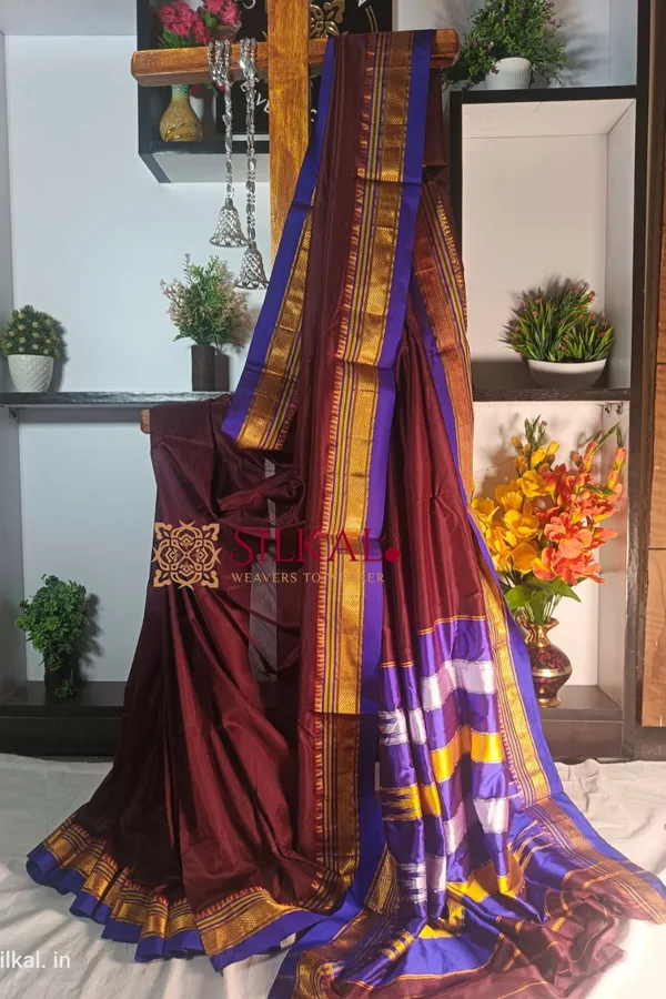Ilkal_Plain_Mercerized_Silk_Saree_Code-_SKL1725