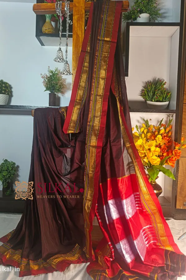 Ilkal_Plain_Mercerized_Silk_Saree_Code-_SKL1283