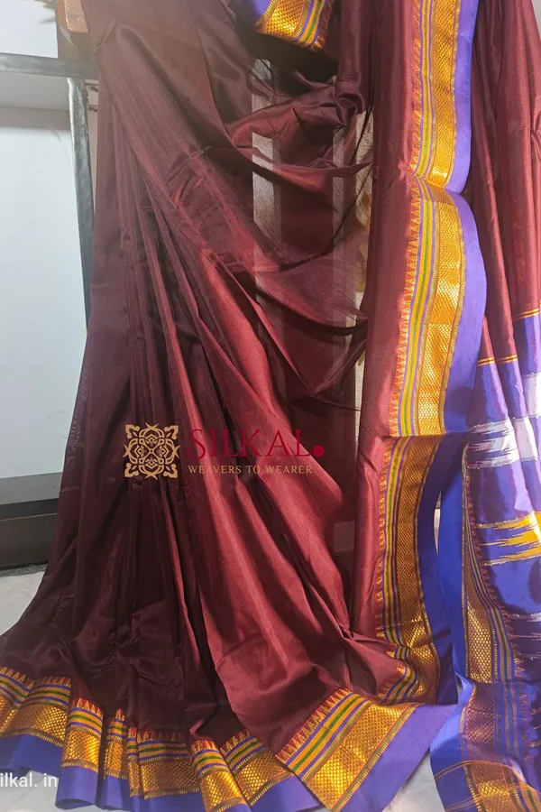 Ilkal_Plain_Mercerized_Silk_Saree_Code-_SKL1725