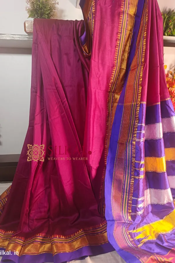Ilkal_Plain_Mercerized_Silk_Saree_Saree_Code-_SKL1722