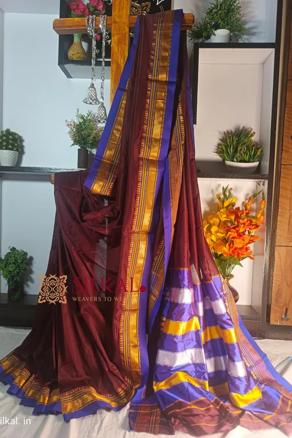 Ilkal_Plain_Mercerized_Silk_Saree_Code-_SKL1725