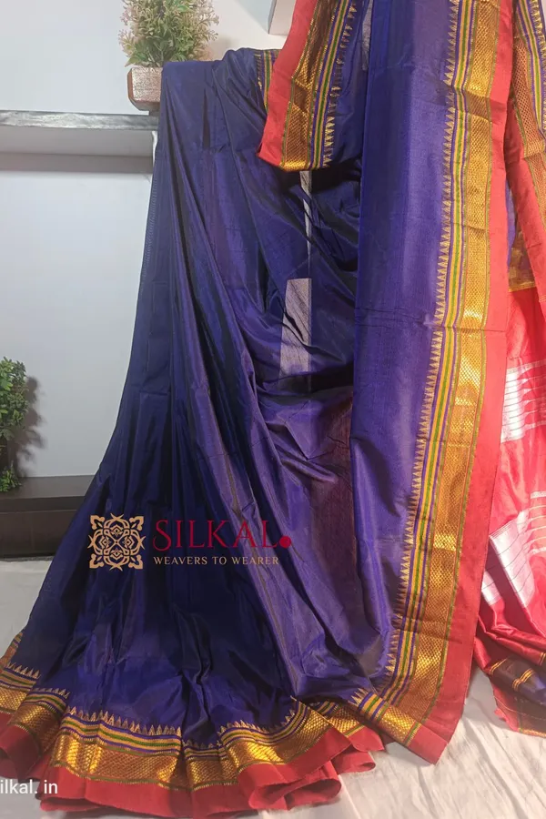 Ilkal_Plain_Mercerized_Silk_Saree_Saree_Code-_SKL1724