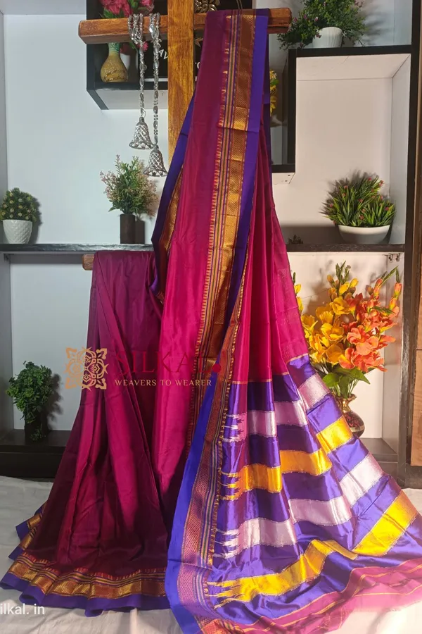 Ilkal_Plain_Mercerized_Silk_Saree_Saree_Code-_SKL1722