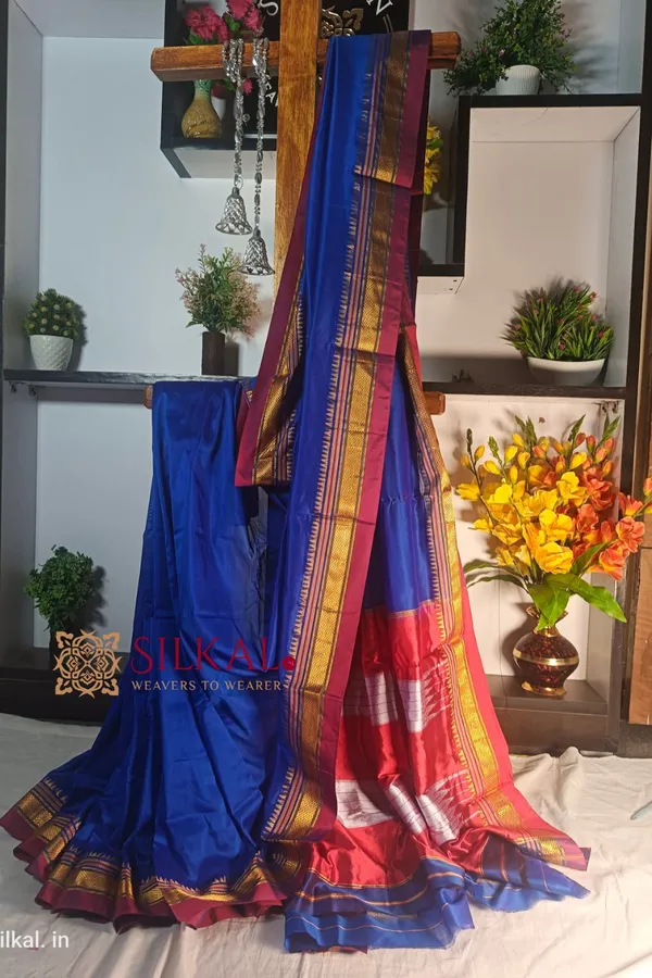 Ilkal_Plain_Mercerized_Silk_Saree_Saree_Code-_SKL1723