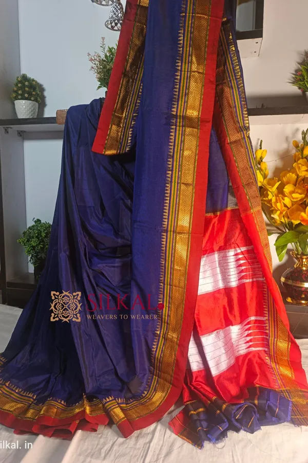 Ilkal_Plain_Mercerized_Silk_Saree_Saree_Code-_SKL1724