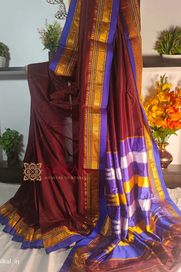 Ilkal_Plain_Mercerized_Silk_Saree_Code-_SKL1725