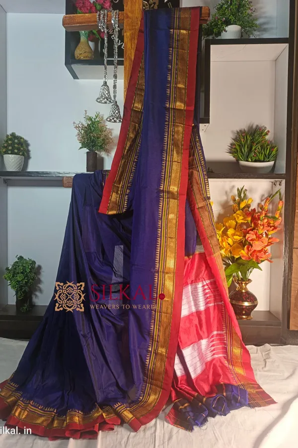Ilkal_Plain_Mercerized_Silk_Saree_Saree_Code-_SKL1724