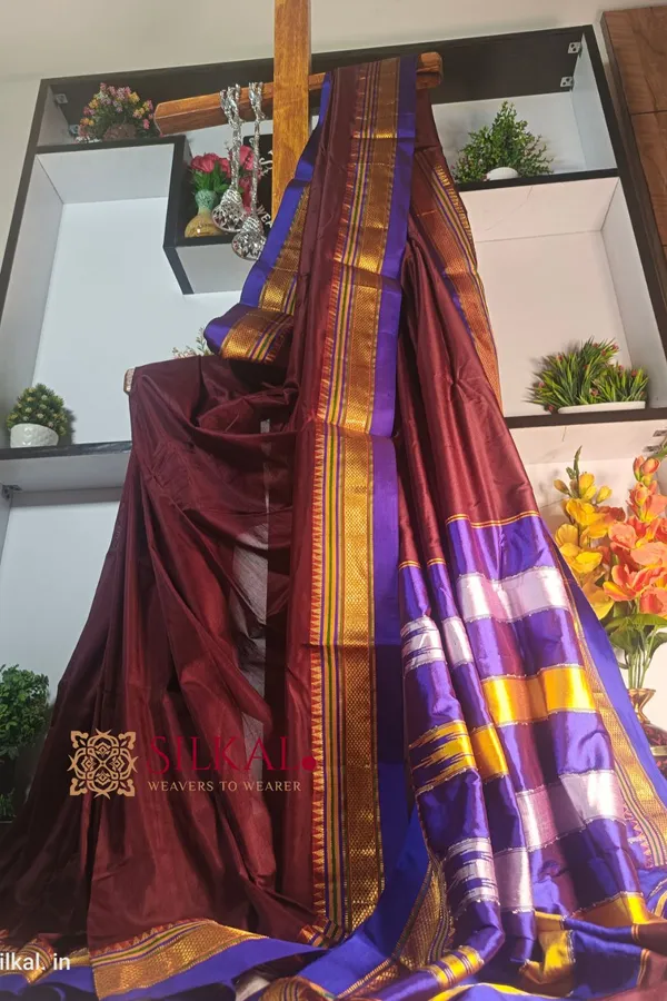 Ilkal_Plain_Mercerized_Silk_Saree_Code-_SKL1725