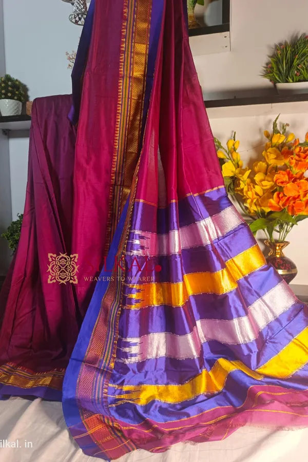 Ilkal_Plain_Mercerized_Silk_Saree_Saree_Code-_SKL1722