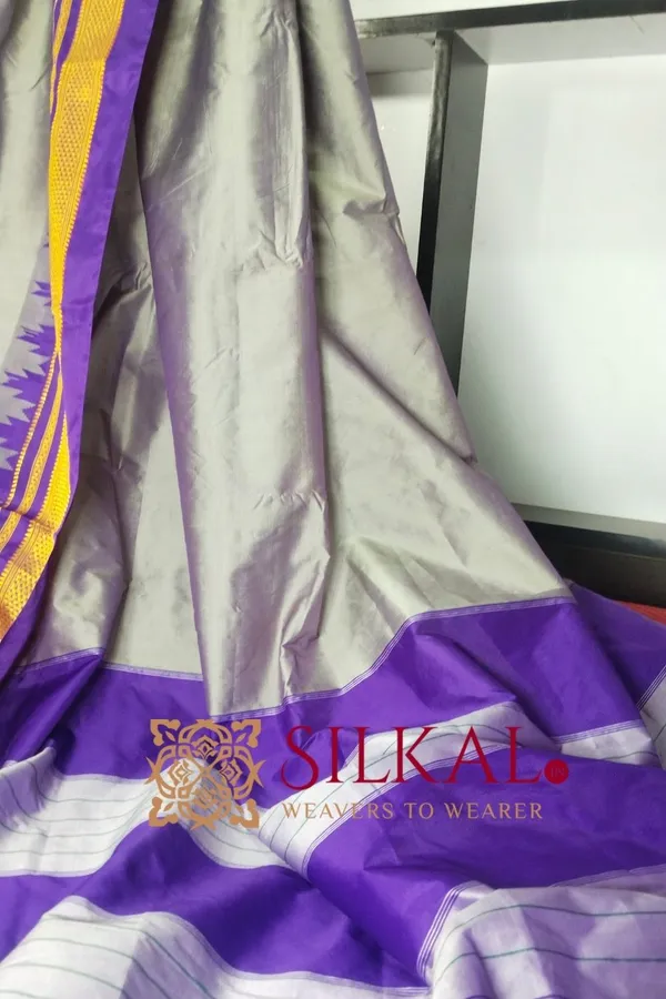 Ilkal_Poly_Cotton_Temple_Gadwal_Plain_Saree_SKL3010