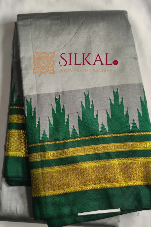 Ilkal_Poly_Cotton_Temple_Gadwal_Plain_Saree_SKL3022