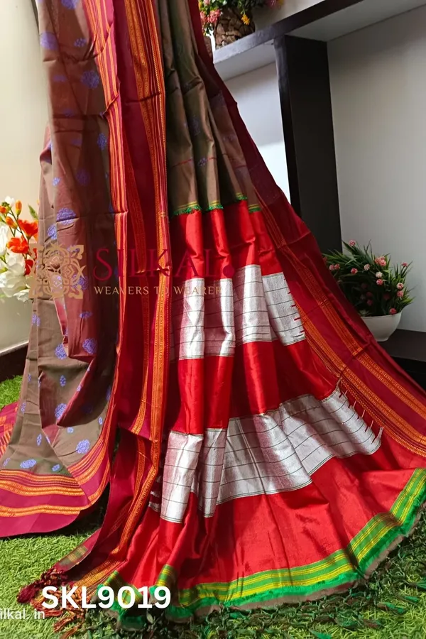 Ilkal_Print_Viscose_Silk_Gayatri_Border_Saree_Saree_Code-_SKL1876