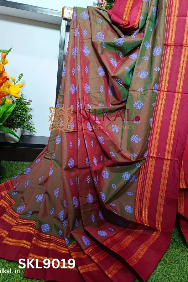 Ilkal_Print_Viscose_Silk_Gayatri_Border_Saree_Saree_Code-_SKL1876