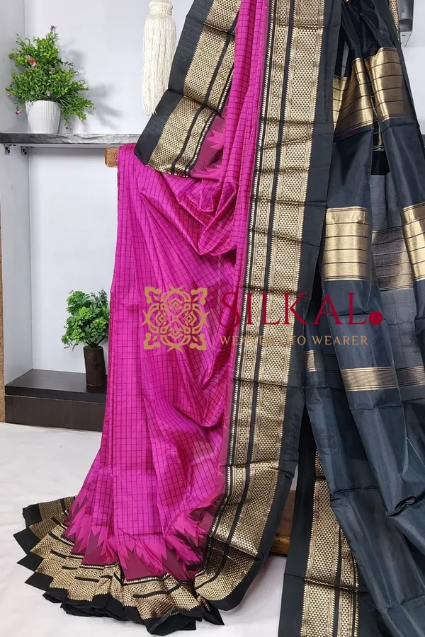 Ilkal_Pure_Silk_Chaduranga_Saree_SKL03740