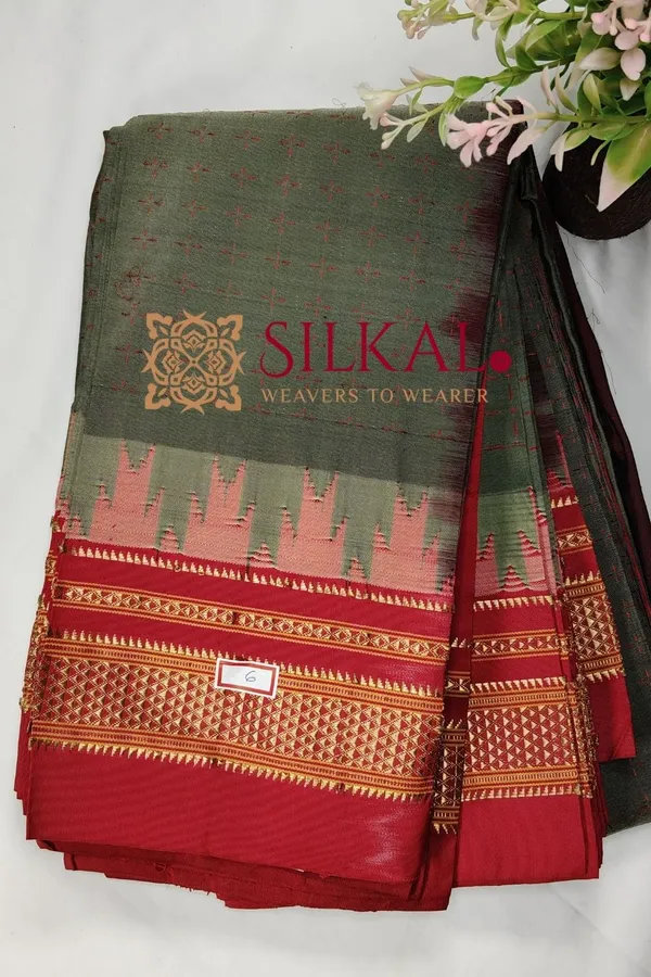 Ilkal_Pure_Silk_Handloom_Chaduranga_Saree_SKL03708
