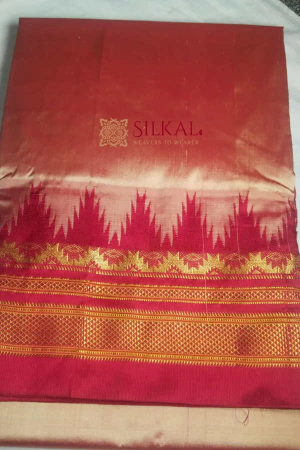 Ilkal_Pure_Silk_Jari_Temple_Plain_Saree_Saree_Code-_SKL1817