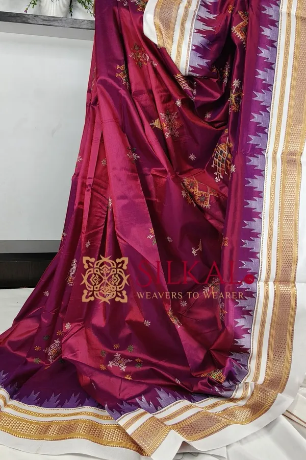 Ilkal_Pure_Silk_Kasuti_Saree_SKL03703