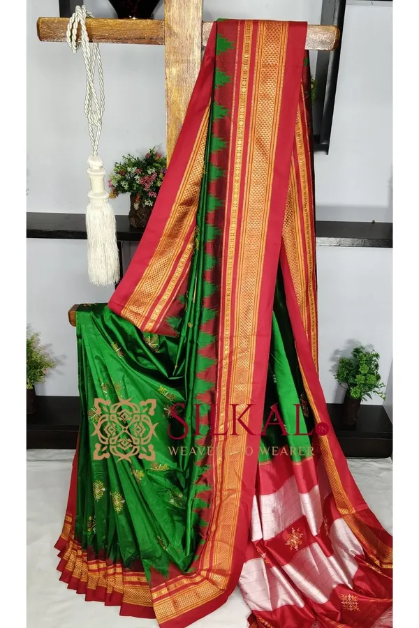 Ilkal_Pure_Silk_Kasuti_Saree_SKL03788