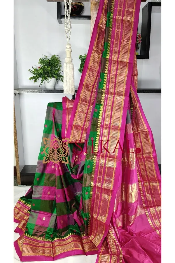 Ilkal_Pure_Silk_Temple_Plain_Saree_SKL03748