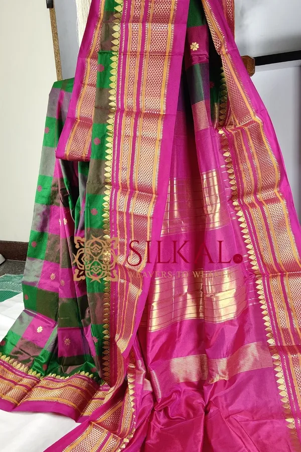 Ilkal_Pure_Silk_Temple_Plain_Saree_SKL03748