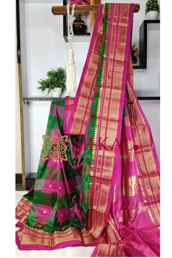 Ilkal_Pure_Silk_Temple_Plain_Saree_SKL03748