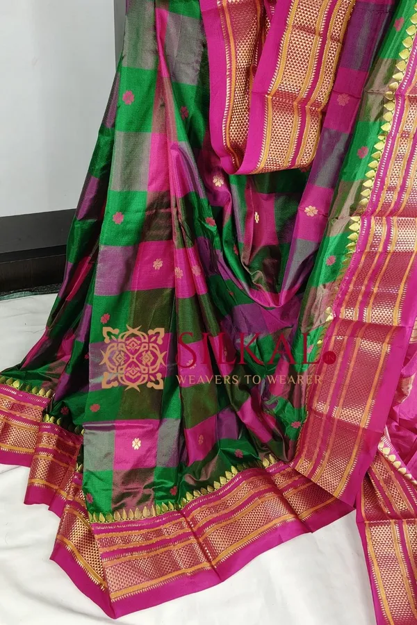 Ilkal_Pure_Silk_Temple_Plain_Saree_SKL03748