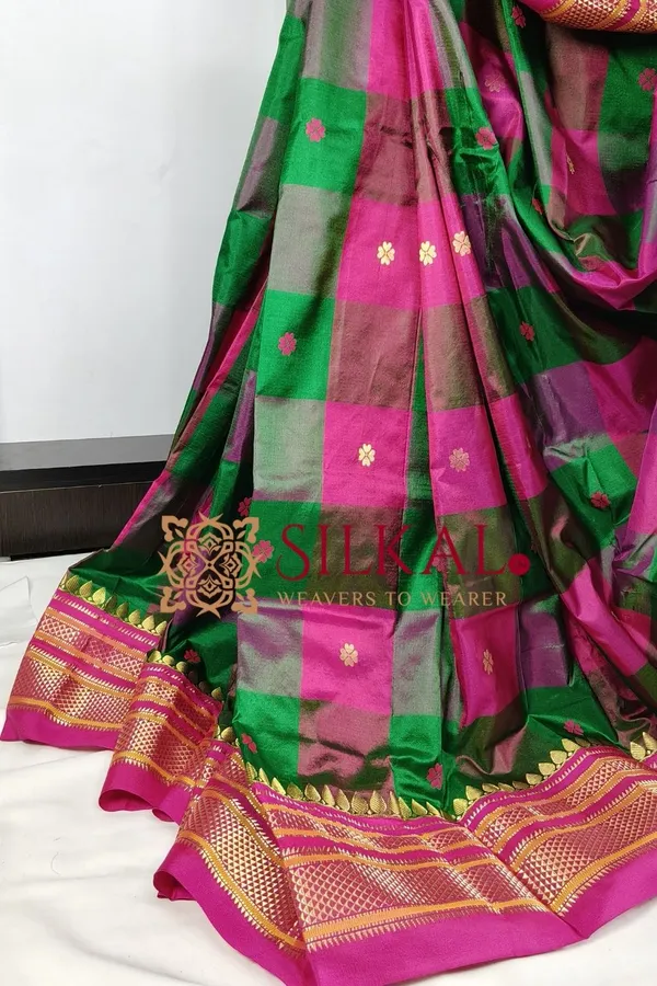 Ilkal_Pure_Silk_Temple_Plain_Saree_SKL03748