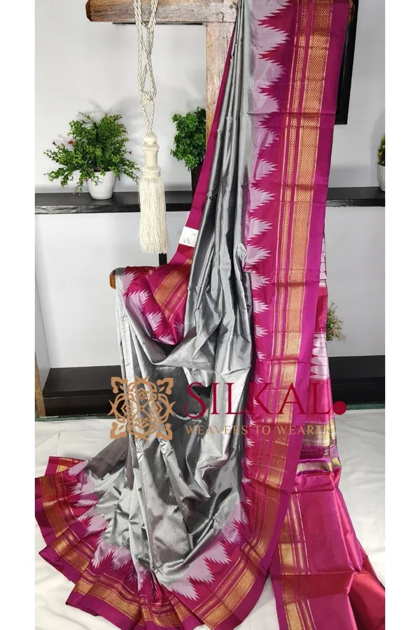 Ilkal_Pure_Silk_Temple_Plain_Saree_SKL03749