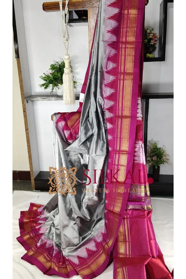 Ilkal_Pure_Silk_Temple_Plain_Saree_SKL03749