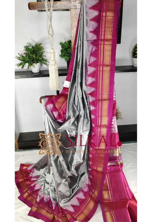 Ilkal_Pure_Silk_Temple_Plain_Saree_SKL03749
