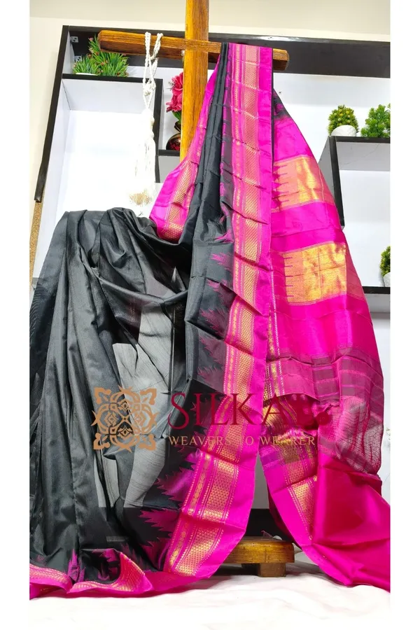 Ilkal_Pure_Silk_Temple_Plain_Saree_SKL03757