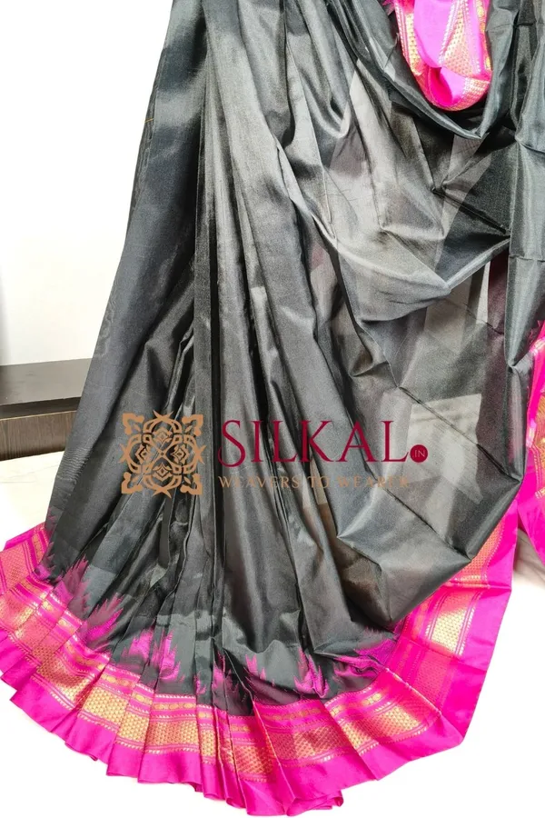 Ilkal_Pure_Silk_Temple_Plain_Saree_SKL03757