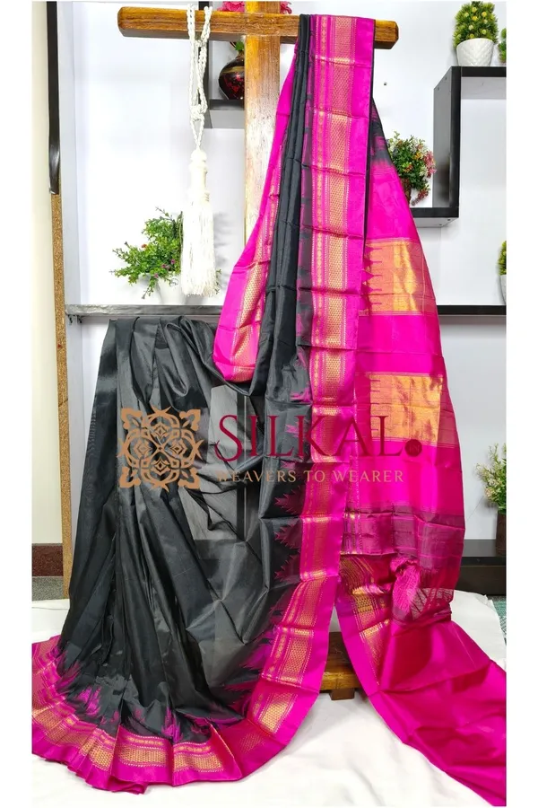 Ilkal_Pure_Silk_Temple_Plain_Saree_SKL03757