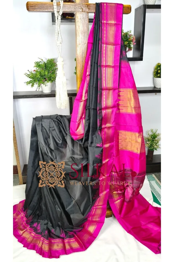Ilkal_Pure_Silk_Temple_Plain_Saree_SKL03757