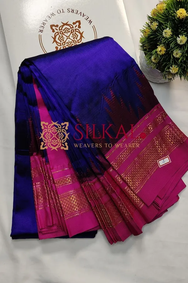 Ilkal_Pure_Silk_Temple_Plain_Saree_SKL03761