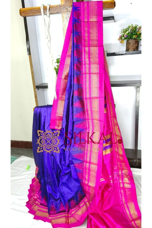 Ilkal_Pure_Silk_Temple_Plain_Saree_SKL03761