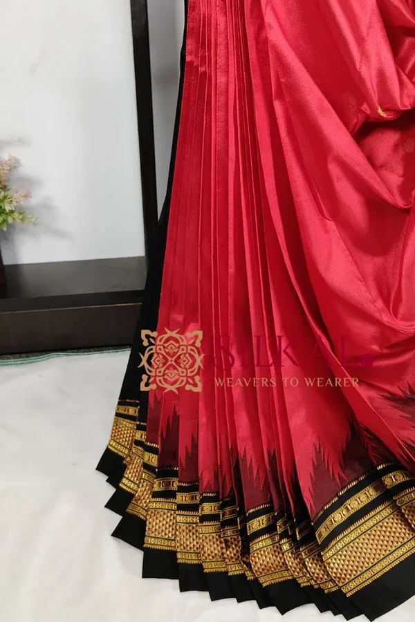 Ilkal_Pure_Silk_Temple_Plain_Saree_SKL03785