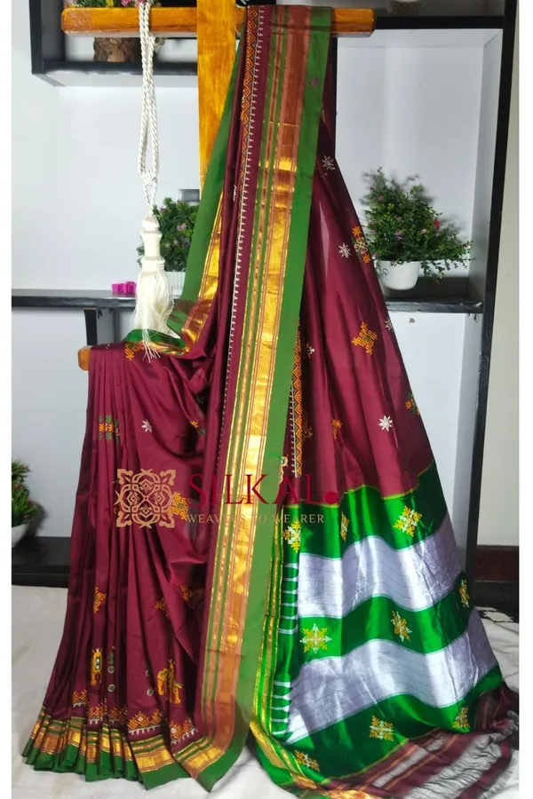 Ilkal_Semi_Silk_With_Kasuti_Saree_Saree_Code-_SKL1825