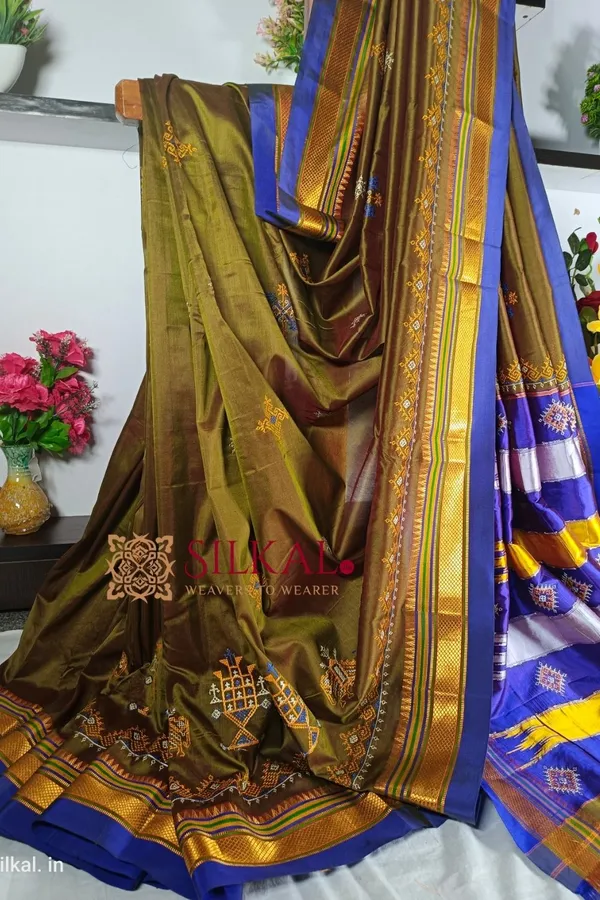 Ilkal_Semi_Silk_With_Kasuti_Saree_Saree_Code-_SKL1750