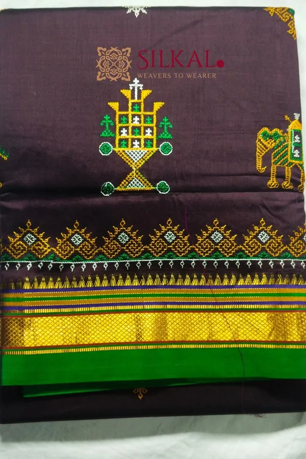 Ilkal_Semi_Silk_With_Kasuti_Saree_Saree_Code-_SKL1826