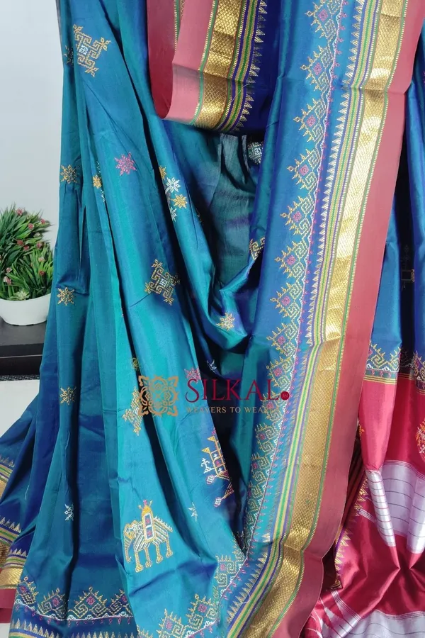 Ilkal_Semi_Silk_With_Kasuti_Saree_Code-_SKL1869