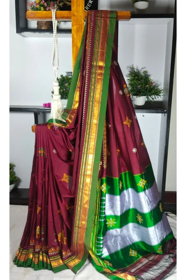 Ilkal_Semi_Silk_With_Kasuti_Saree_Saree_Code-_SKL1825