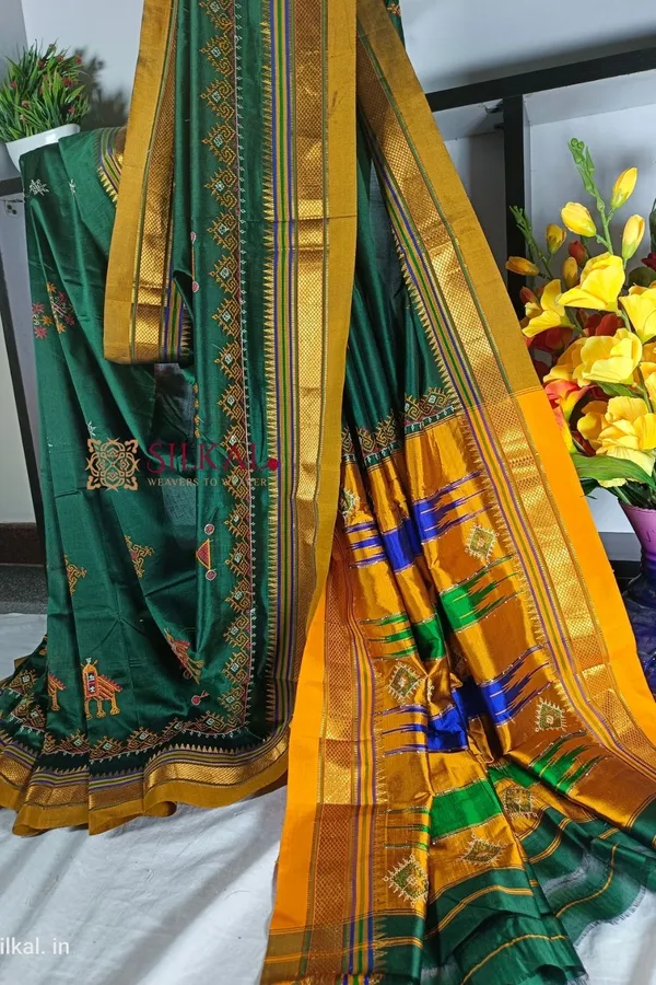 Ilkal_Semi_Silk_With_Kasuti_Saree_Saree_Code-_SKL1851